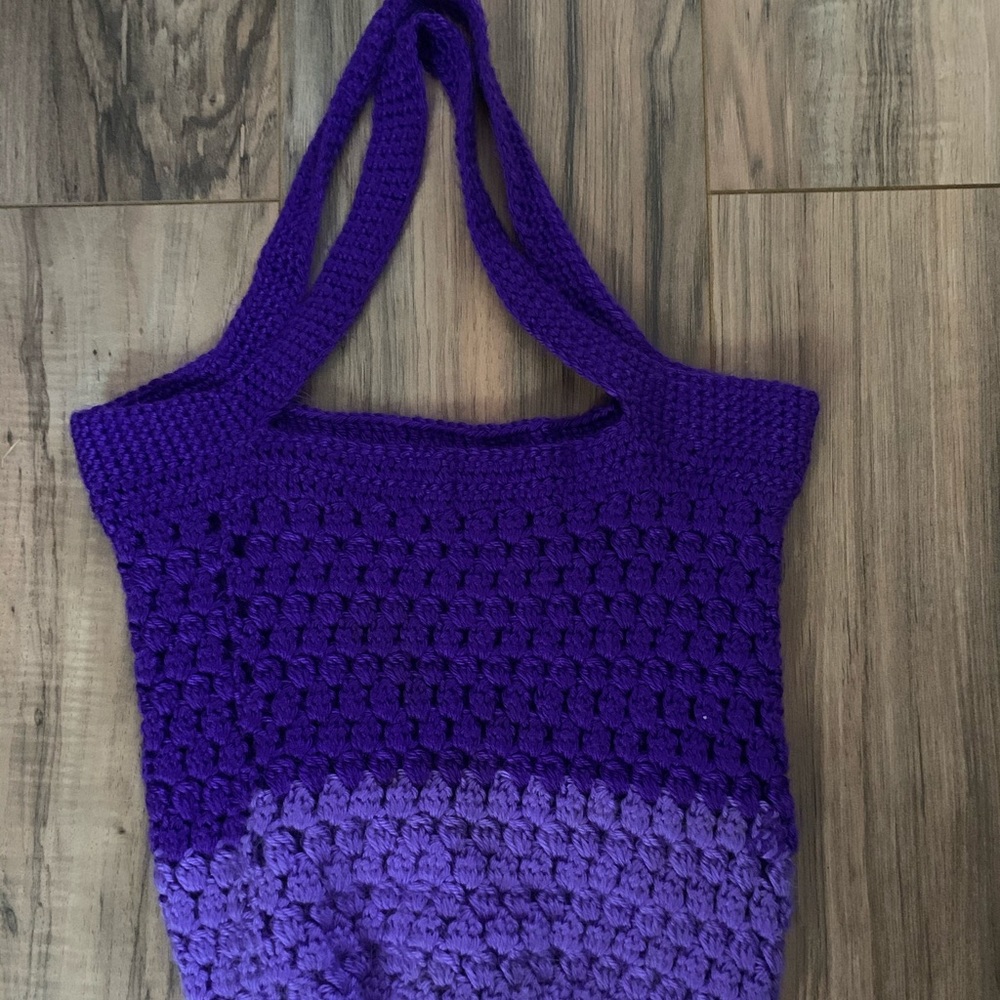 Crocheted bag purple new
